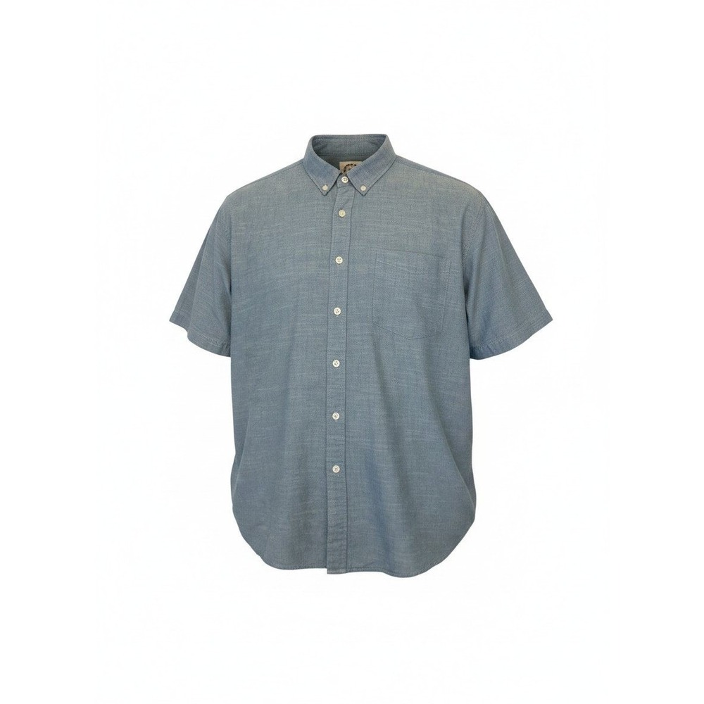 Dubinik Mens 3XL Blue Short Sleeve Button Down Shirt Customized Version Classic
